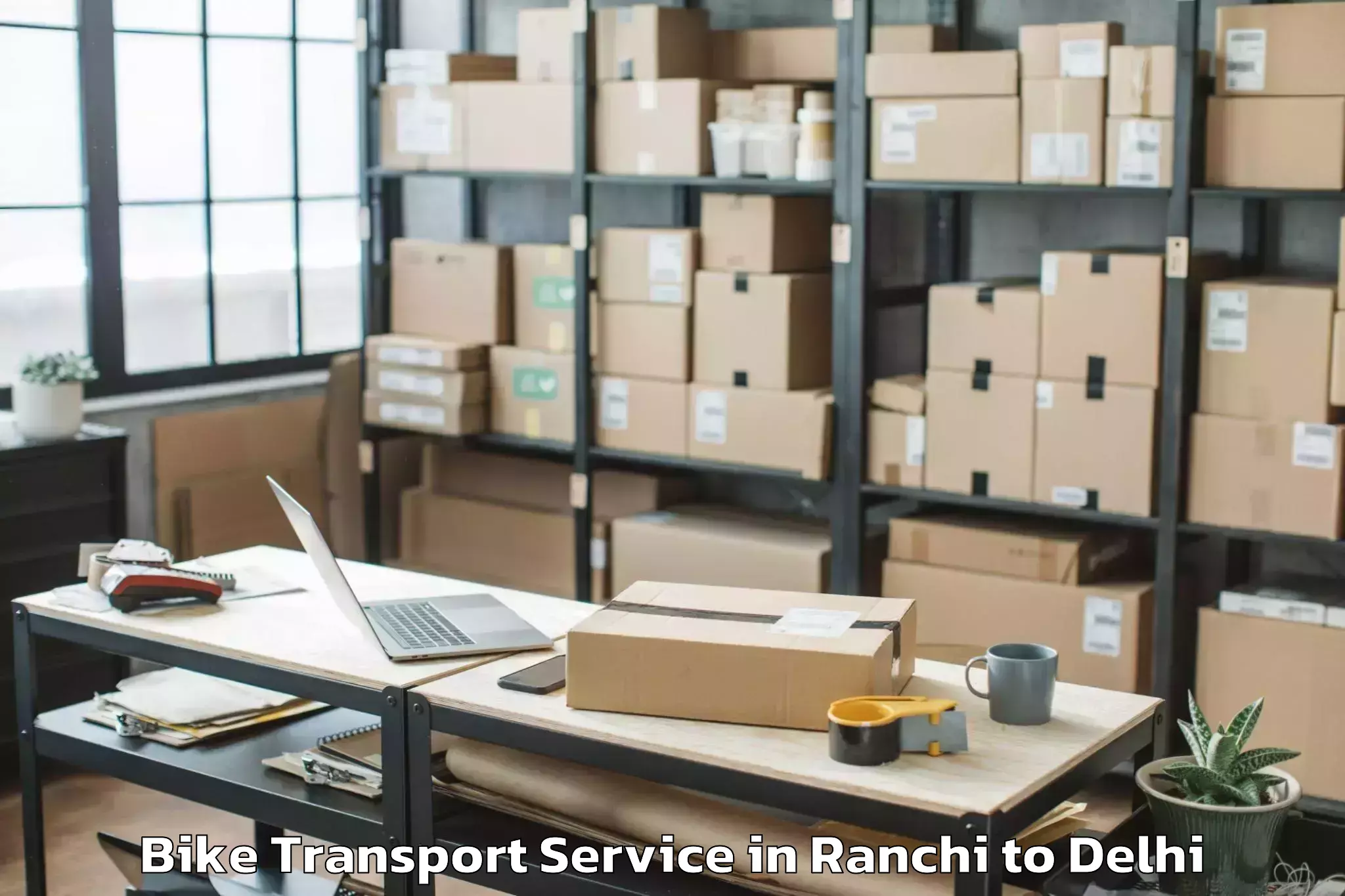 Book Your Ranchi to Parsvnath Mall Azadpur Bike Transport Today